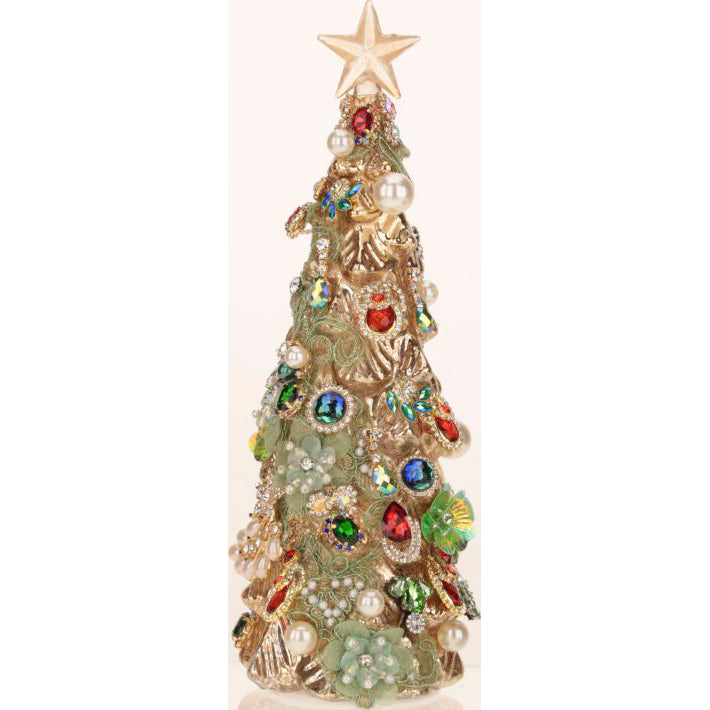 Jeweled Christmas Tree Gold 12"