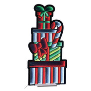 Stack of Presents with Candy Cane EKKO Infinity Light 47"