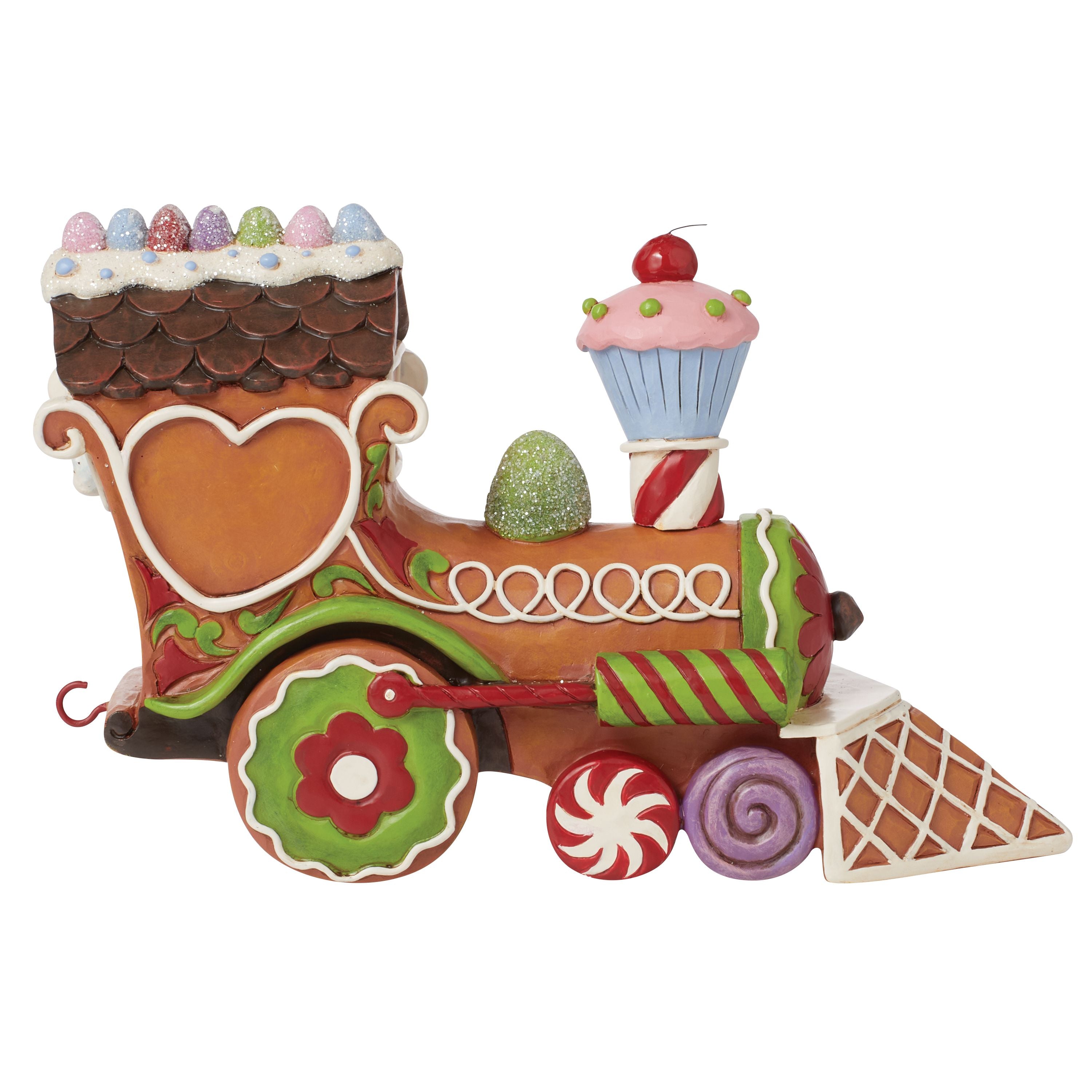 Santa's On His Way Gingerbead Santa in Train Engine