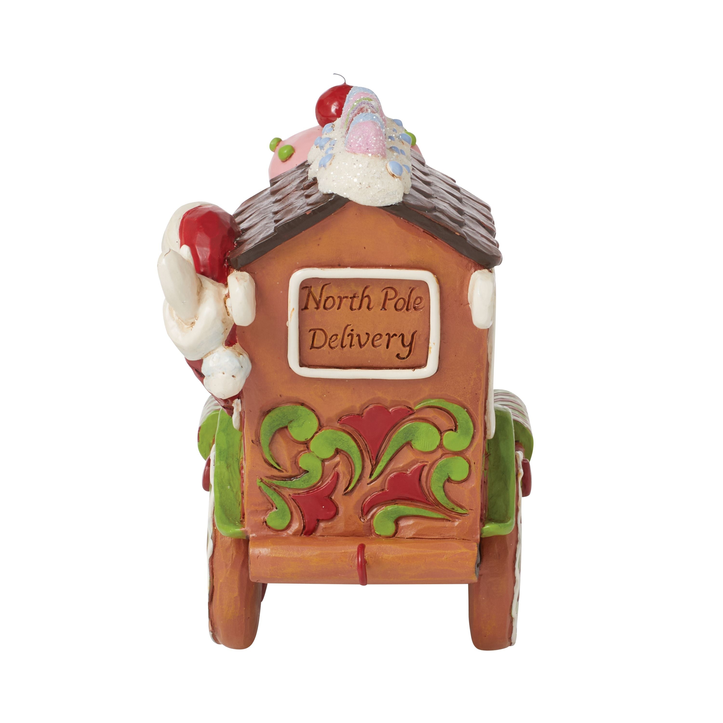 Santa's On His Way Gingerbead Santa in Train Engine