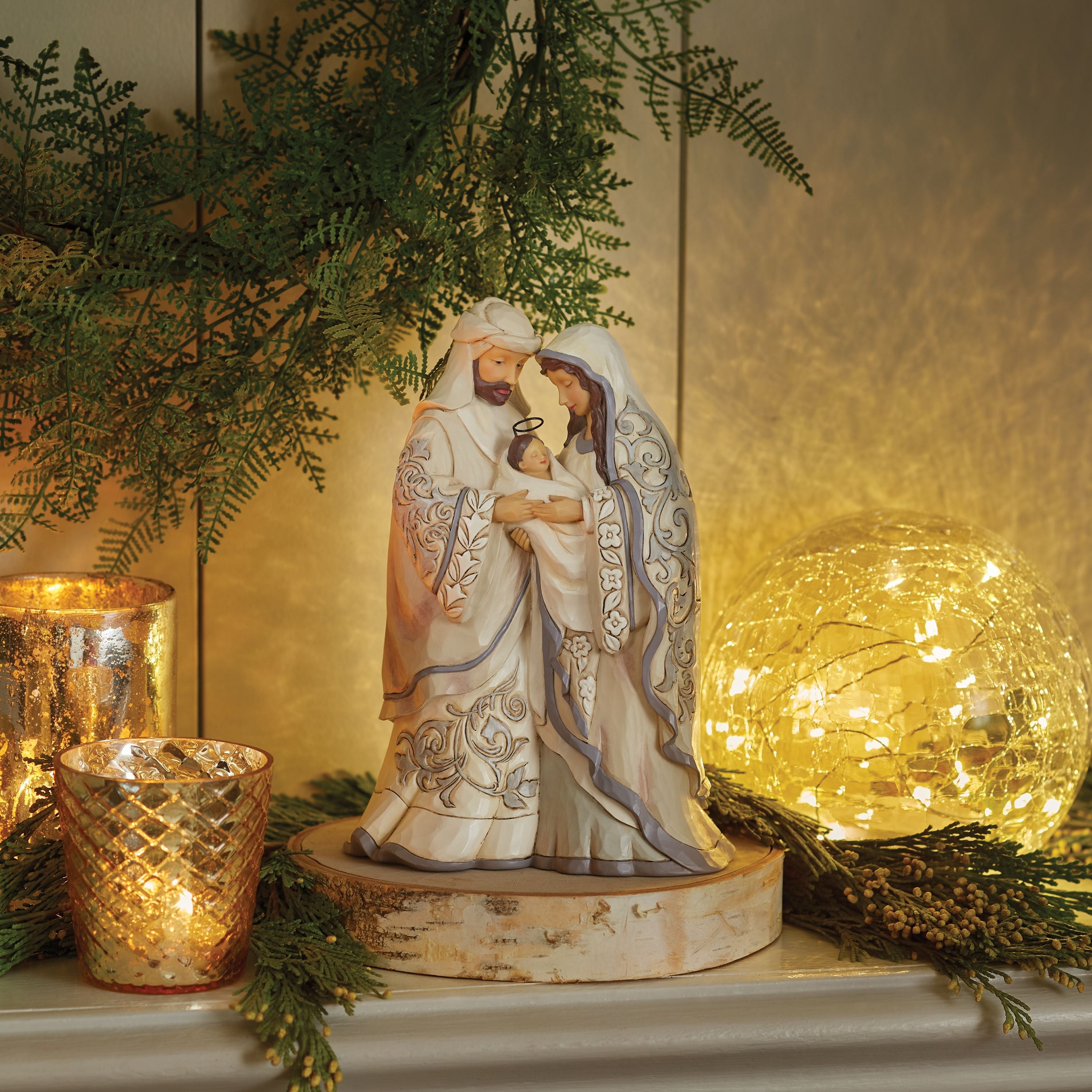 Greatest Gift of All White Woodland Holy Family
