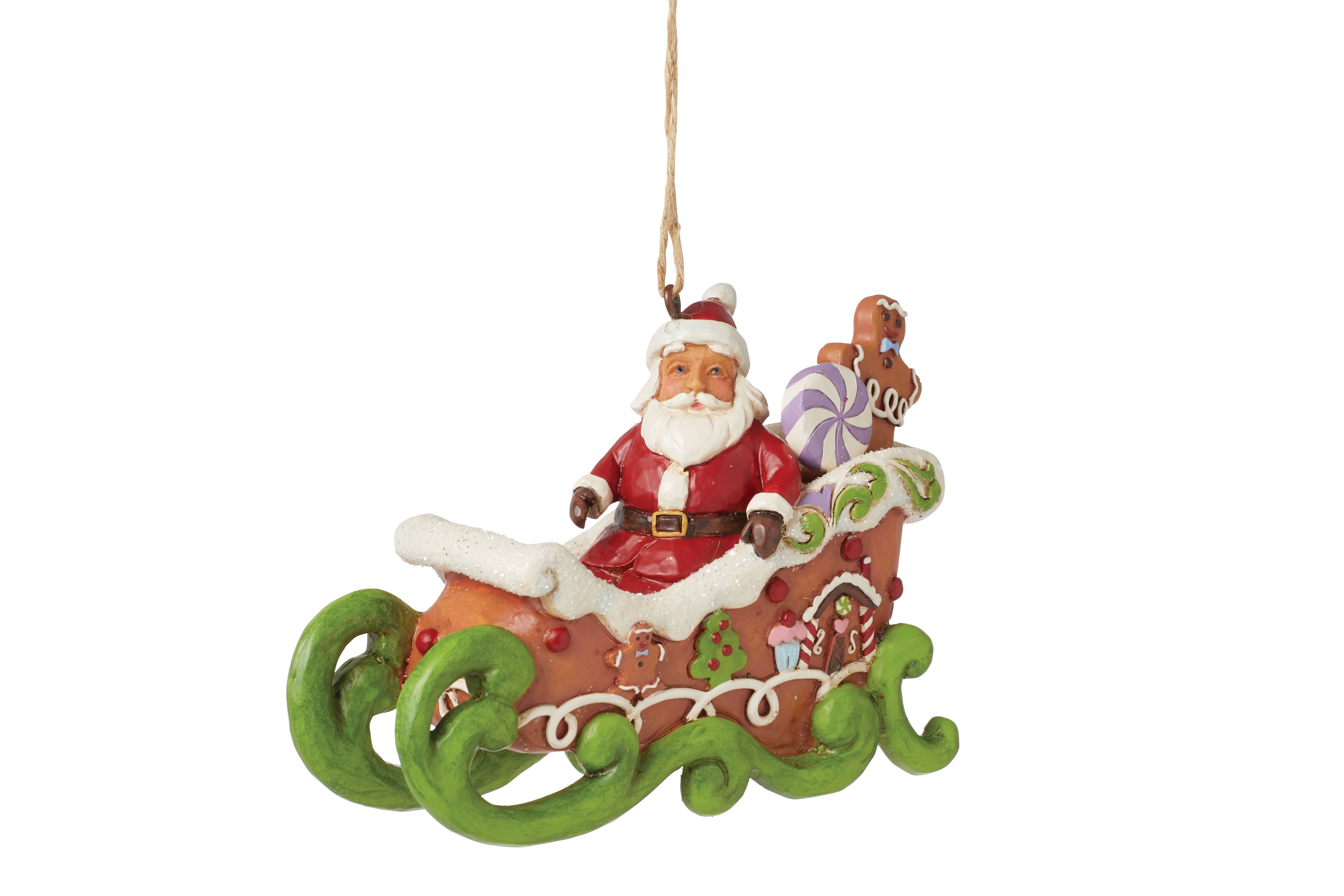 Gingerbread Christmas Sleigh Ornament