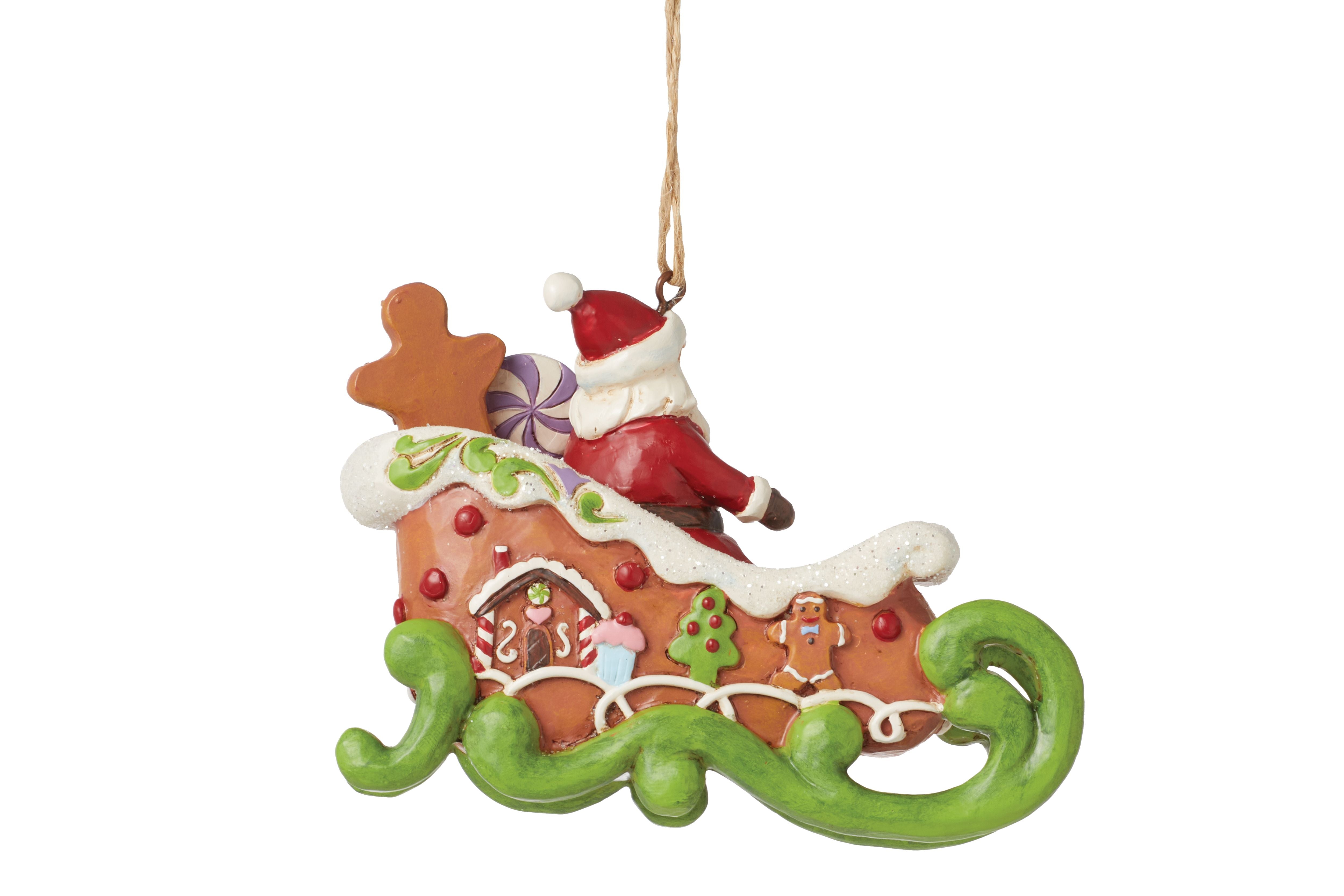 Gingerbread Christmas Sleigh Ornament