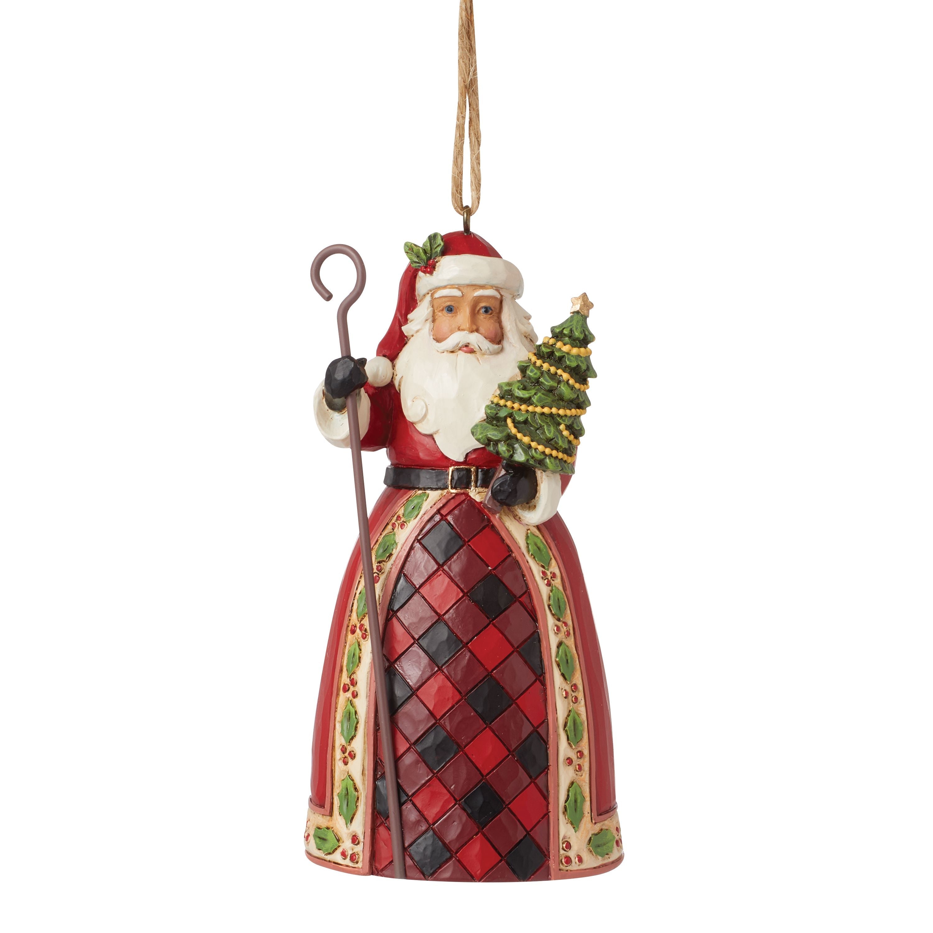 Highland Glen Santa with Staff Ornament