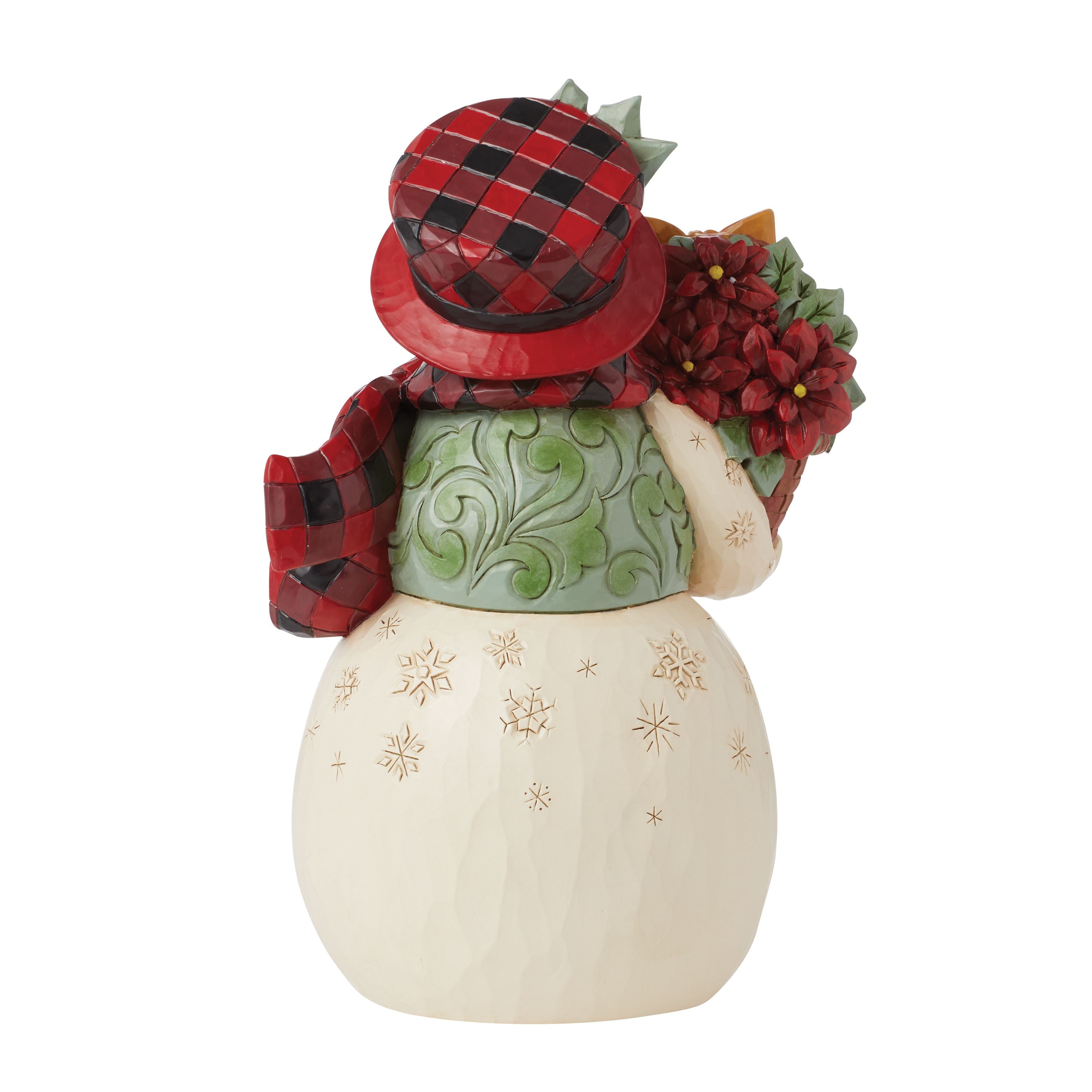 Holiday Blooms Highland Glen Snowman with Basket of Flowers