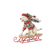 Dashing Down Hill Highland Glen Dog on Sled