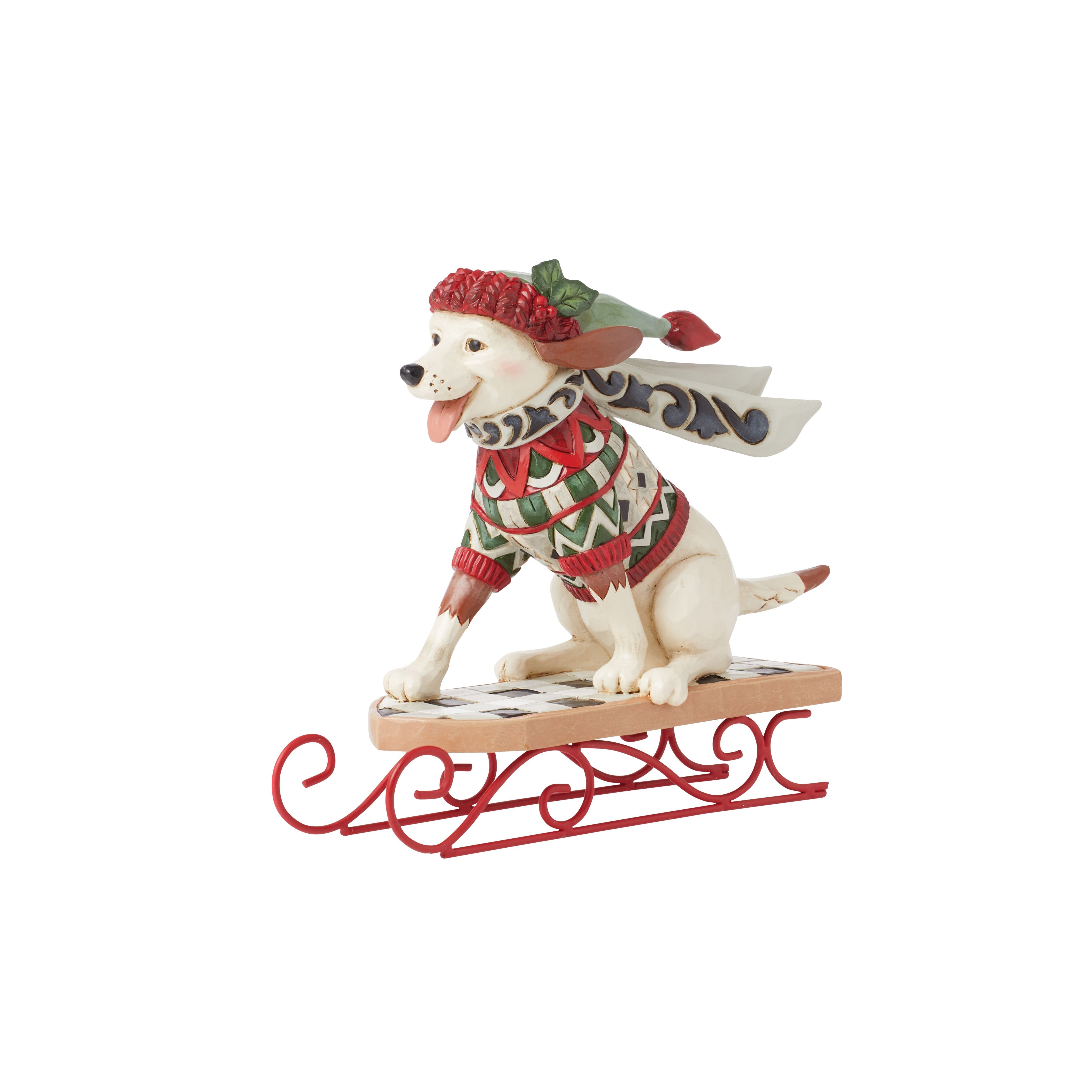 Dashing Down Hill Highland Glen Dog on Sled