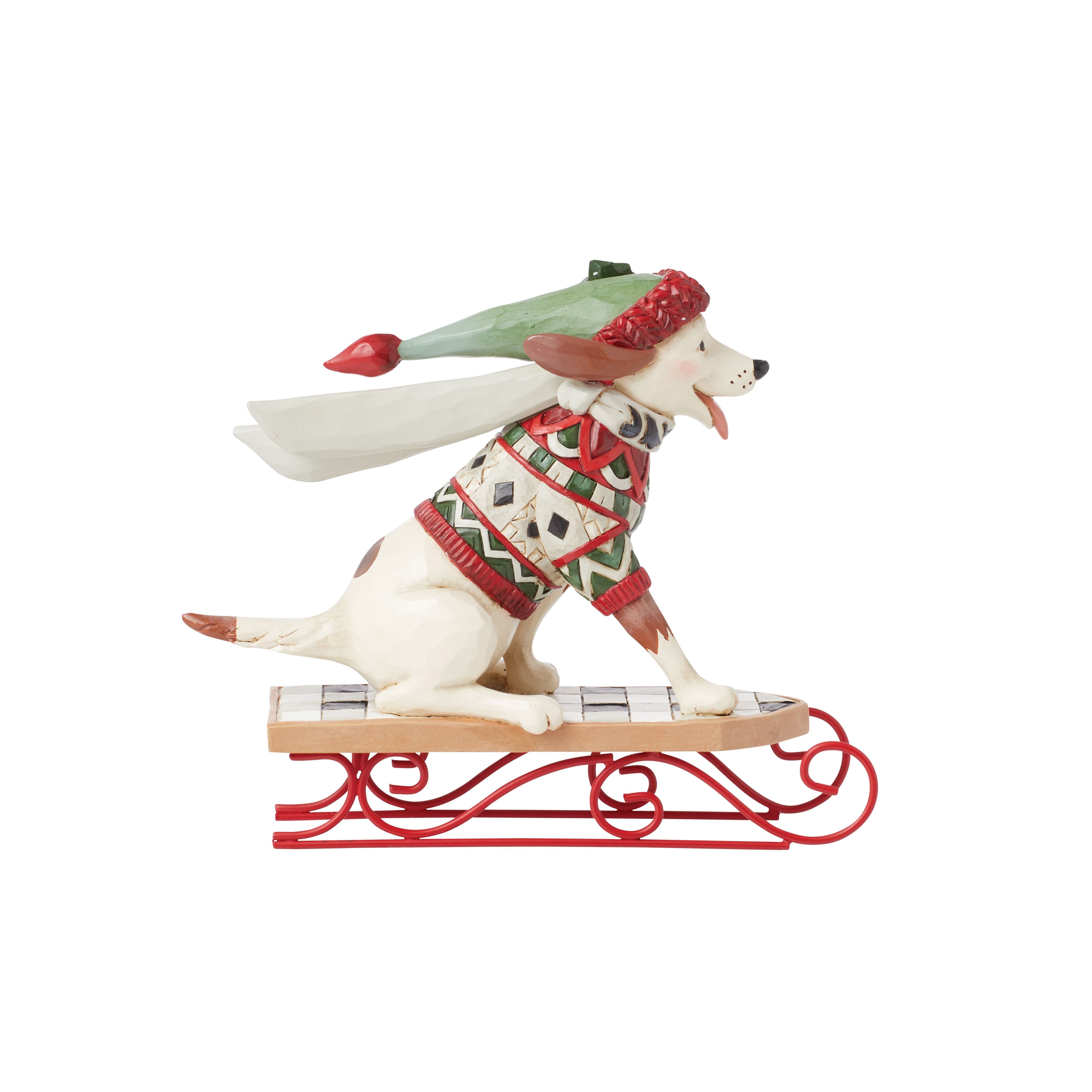 Dashing Down Hill Highland Glen Dog on Sled