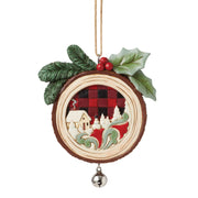 Highland Glen Woods with Cabin and Snowman Ornament