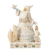 The Best Gift is Each Other White Woodland Santa Holding Dove