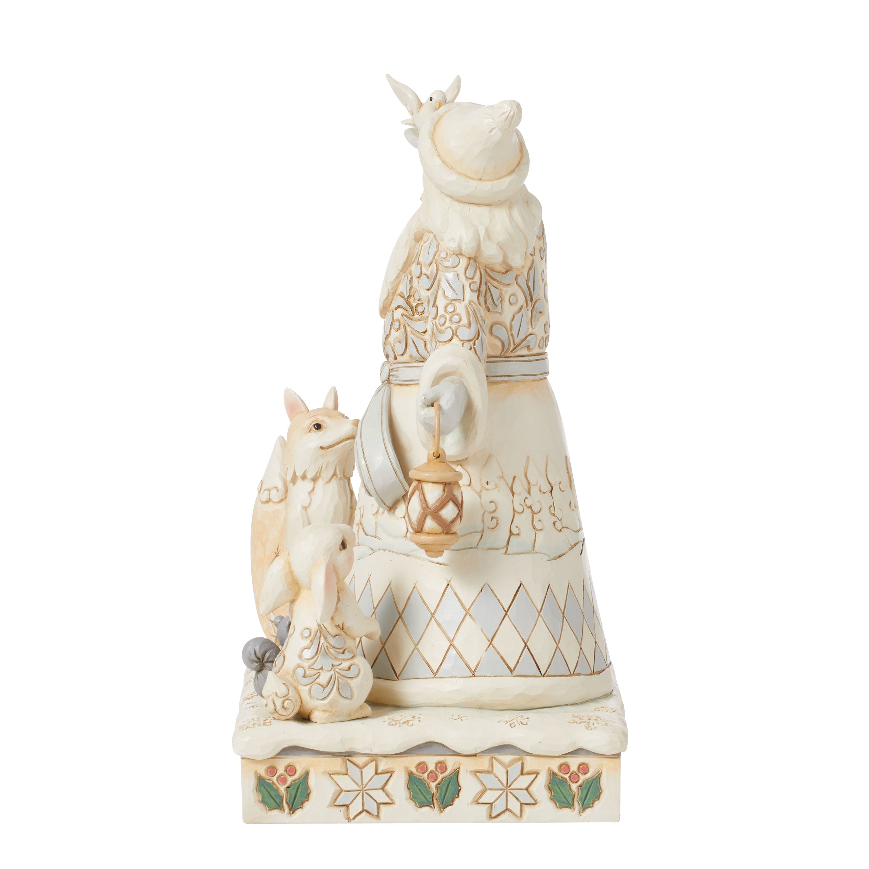 The Best Gift is Each Other White Woodland Santa Holding Dove