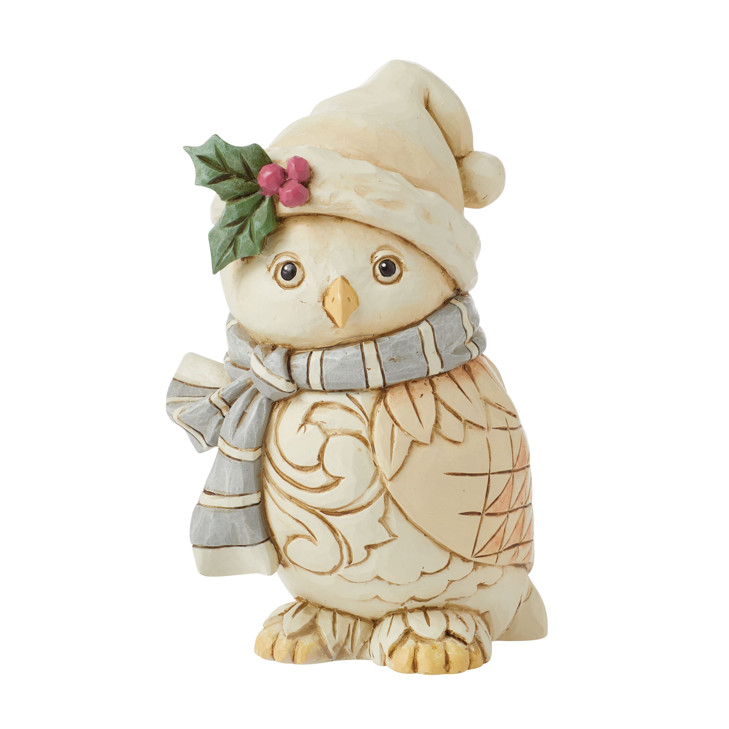 White Woodland Owl with Scarf
