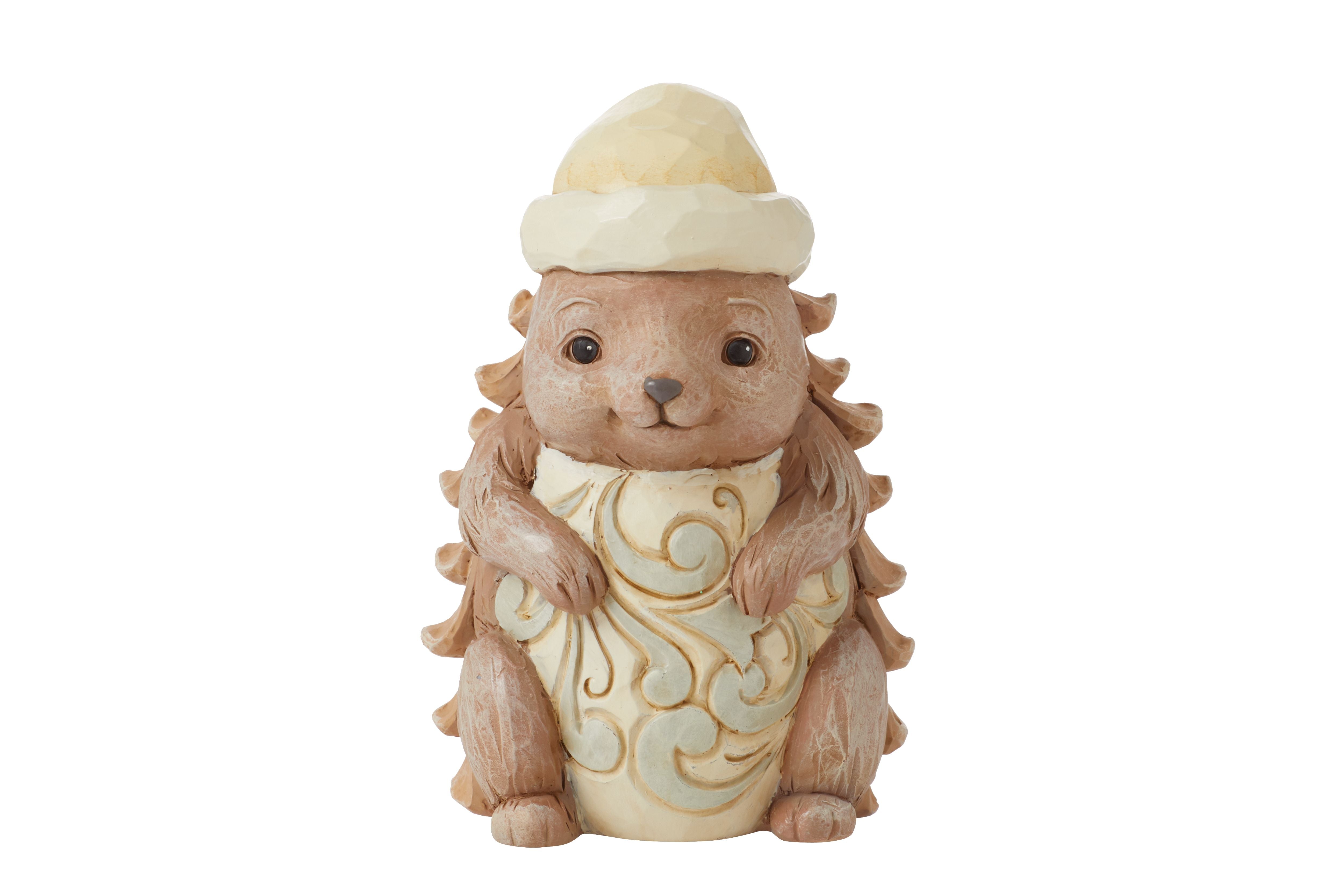 White Woodland Pinecone Hedgehodg