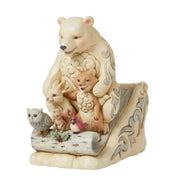 Snowbuddies White Woodland Animals on Toboggan