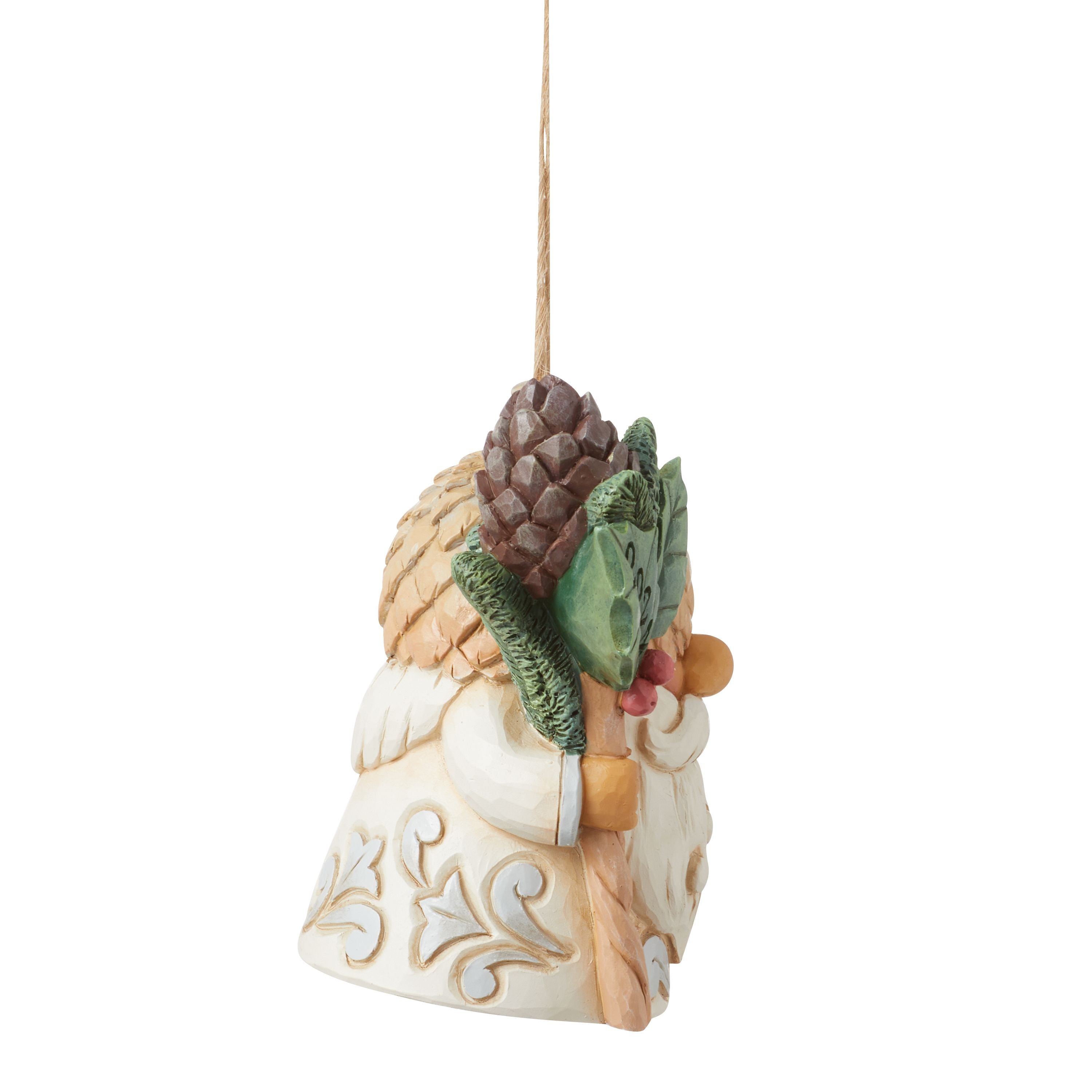 White Woodland Dated Gnome with Acorn Hat Ornament