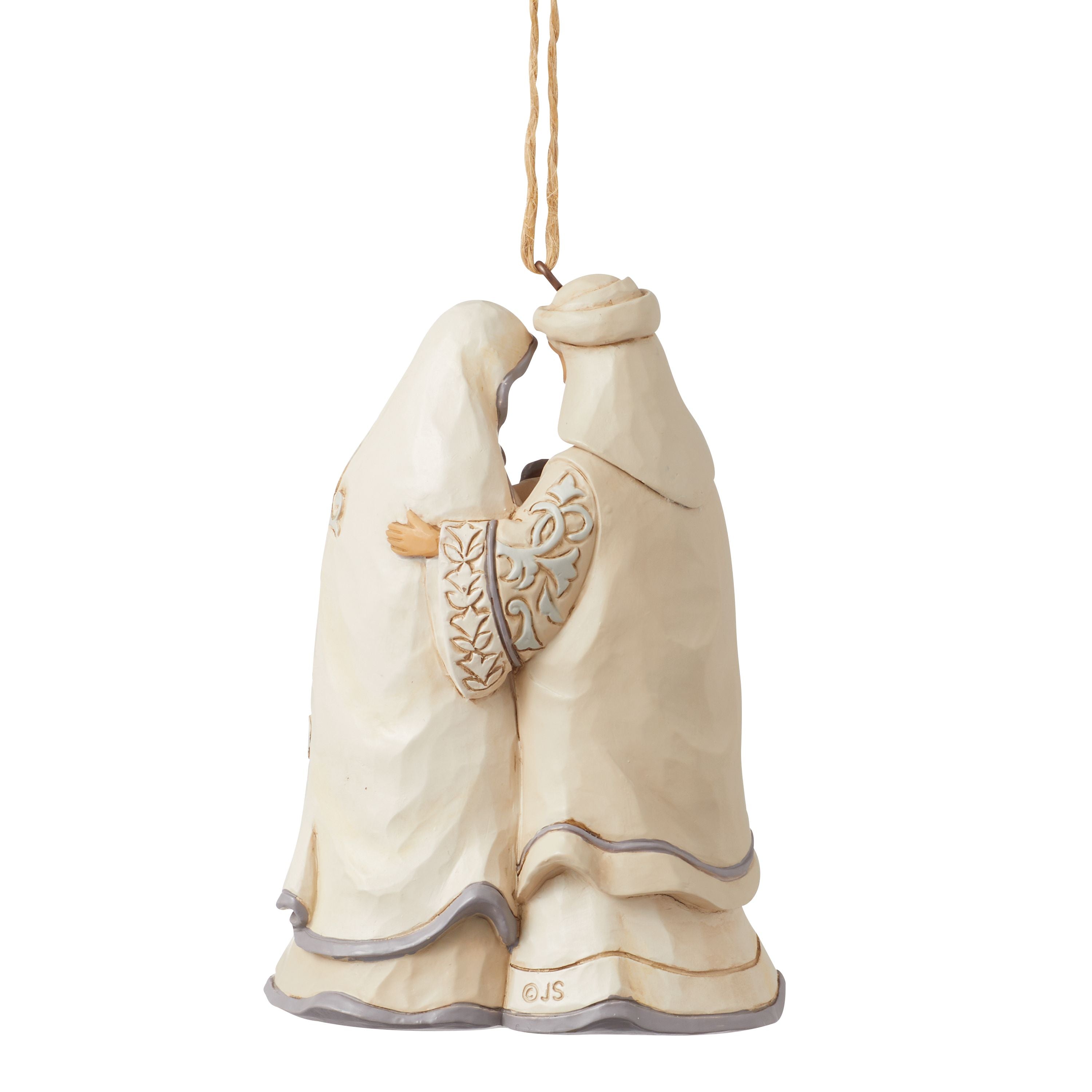 White Woodland Holy Family Ornament