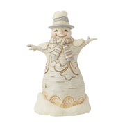 Forest Flurries White Woodland Carved Snowman with Hat