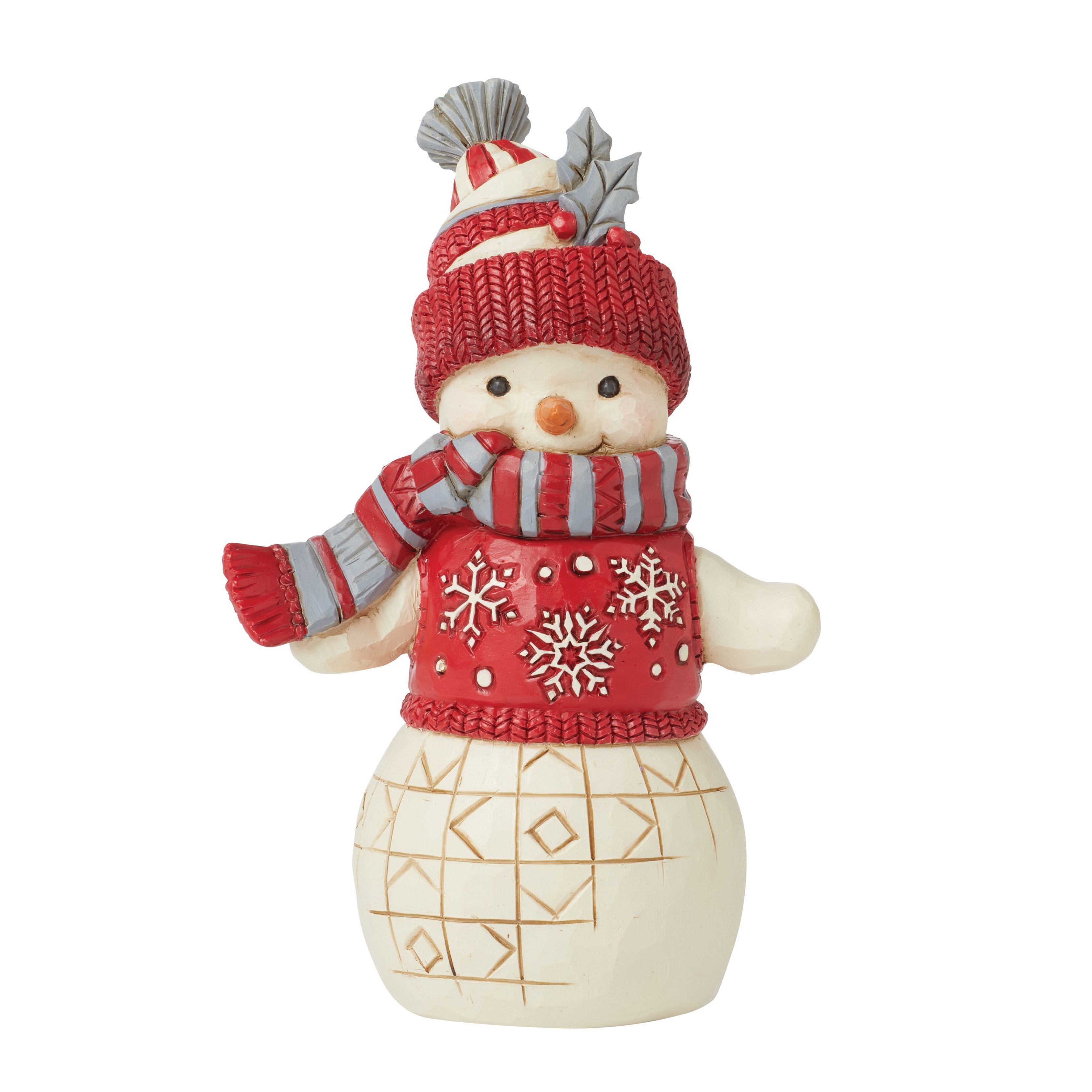 Bundled Up Tight Nordic Noel Snowman with Hat and Scarf