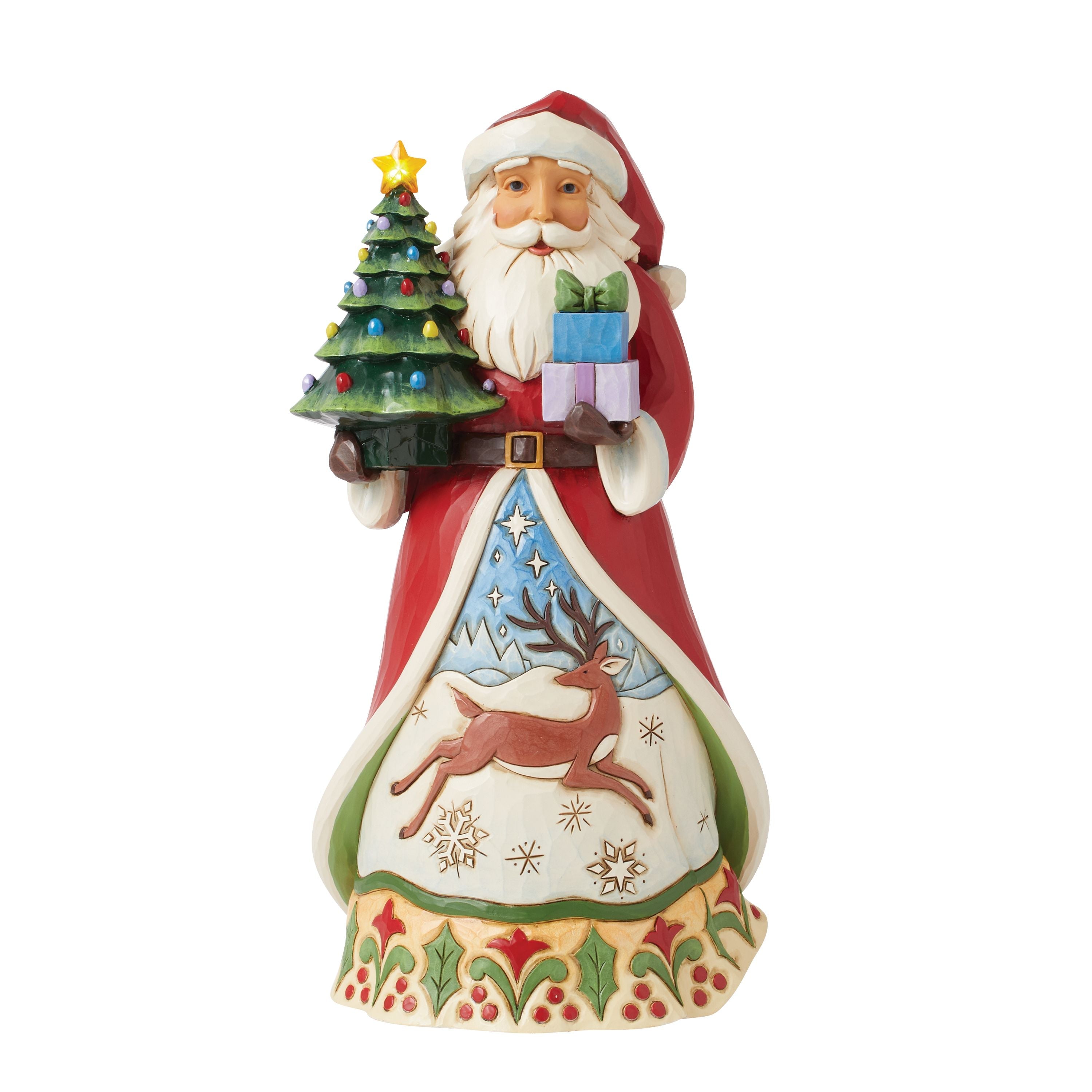 All Is Bright Santa With Vintage Tree LED Lit