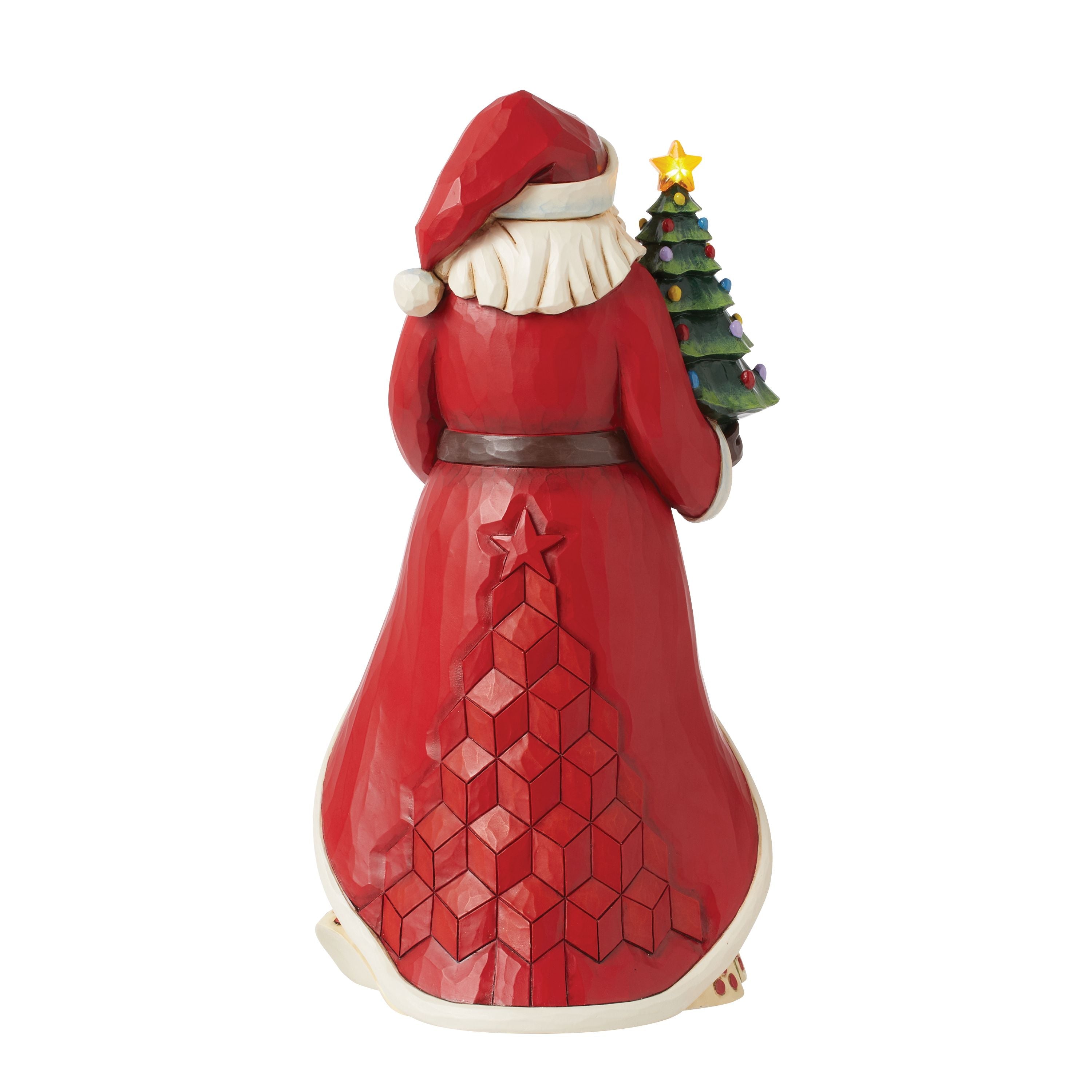 All Is Bright Santa With Vintage Tree LED Lit