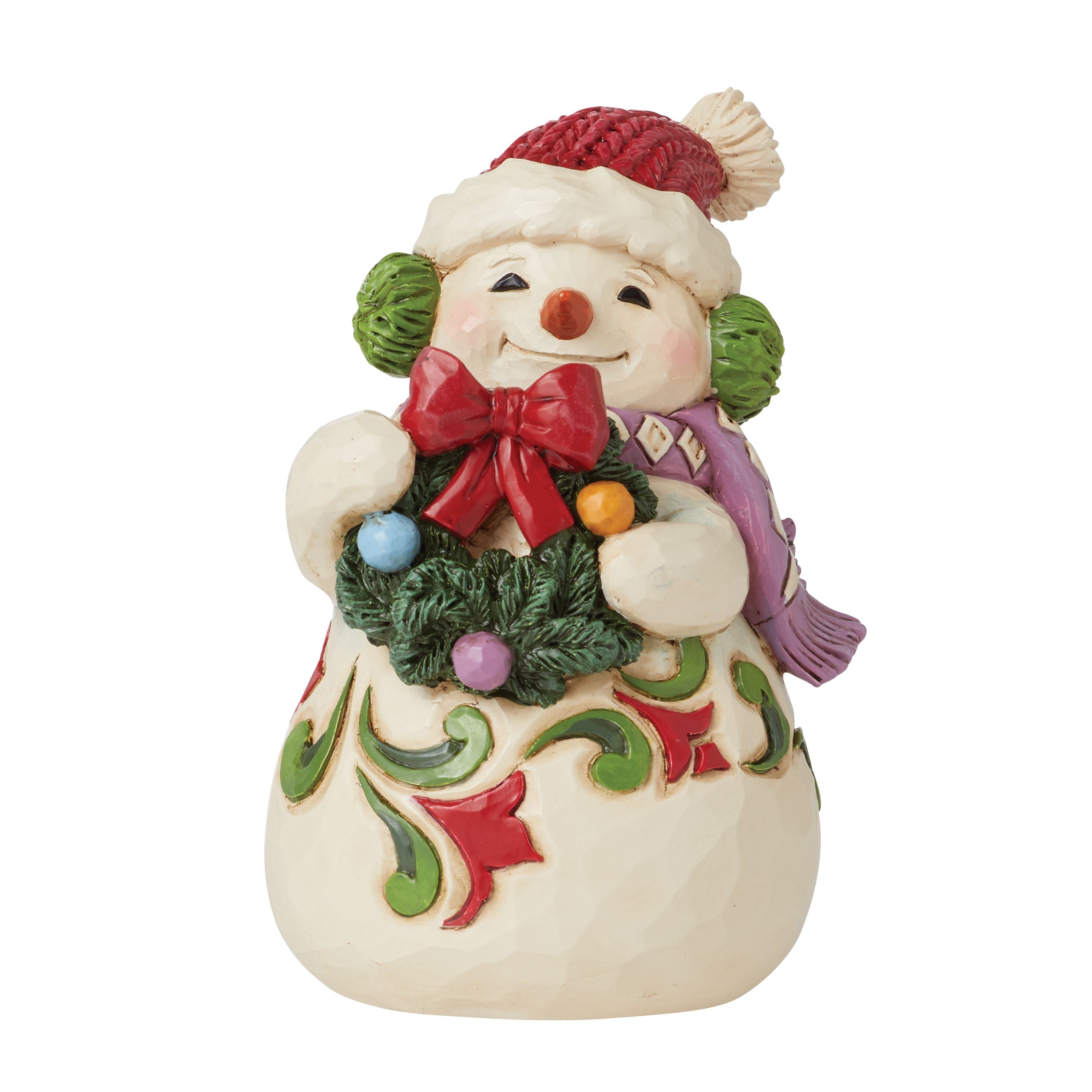 Snowman with Earmuffs and Wreath Mini