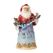 Midnight Christmas Sky Santa with Sleigh Over the Night Sky