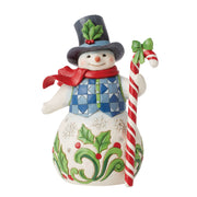 Sweet Christmas Wishes Snowman with Candy Cane for Hallmark