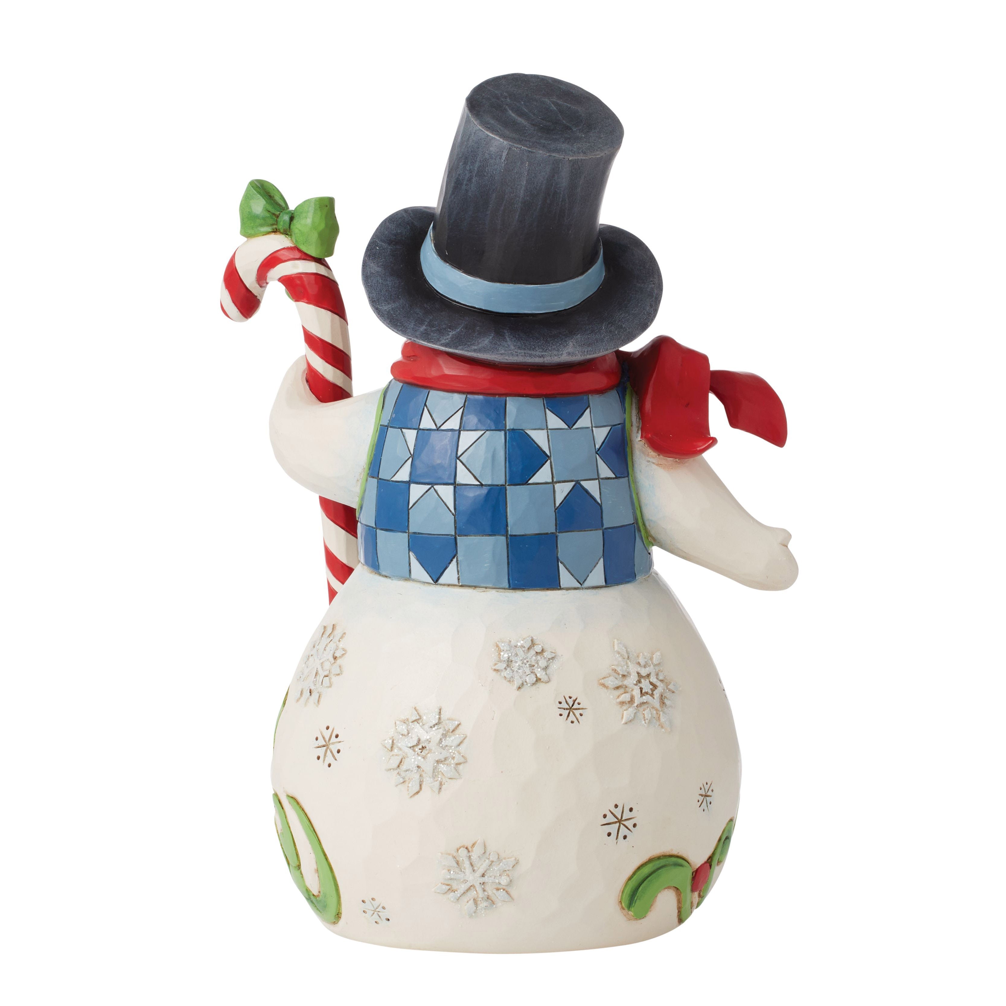 Sweet Christmas Wishes Snowman with Candy Cane for Hallmark
