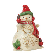 Hello Friend Snowman with Earmuffs and Cardinal