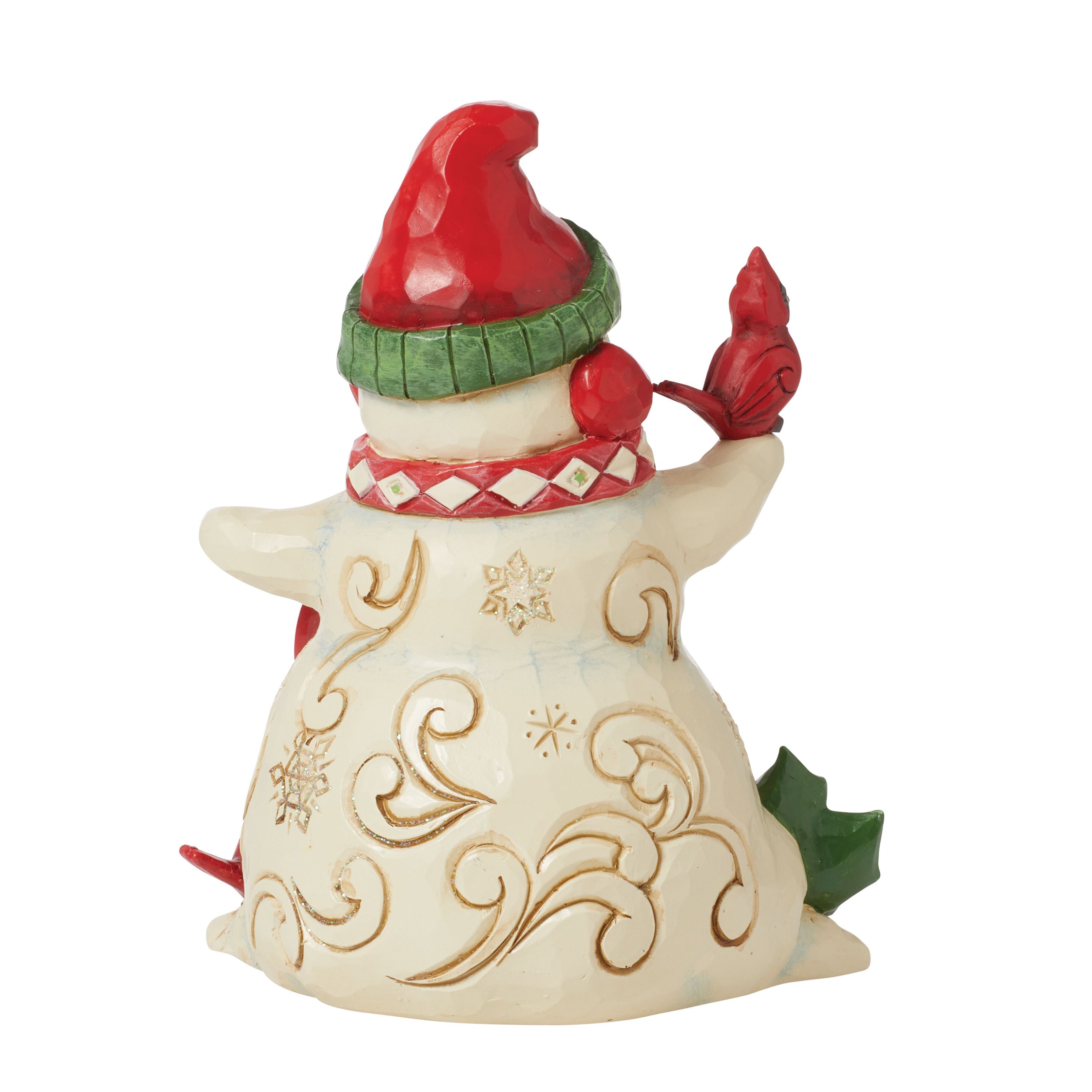 Hello Friend Snowman with Earmuffs and Cardinal
