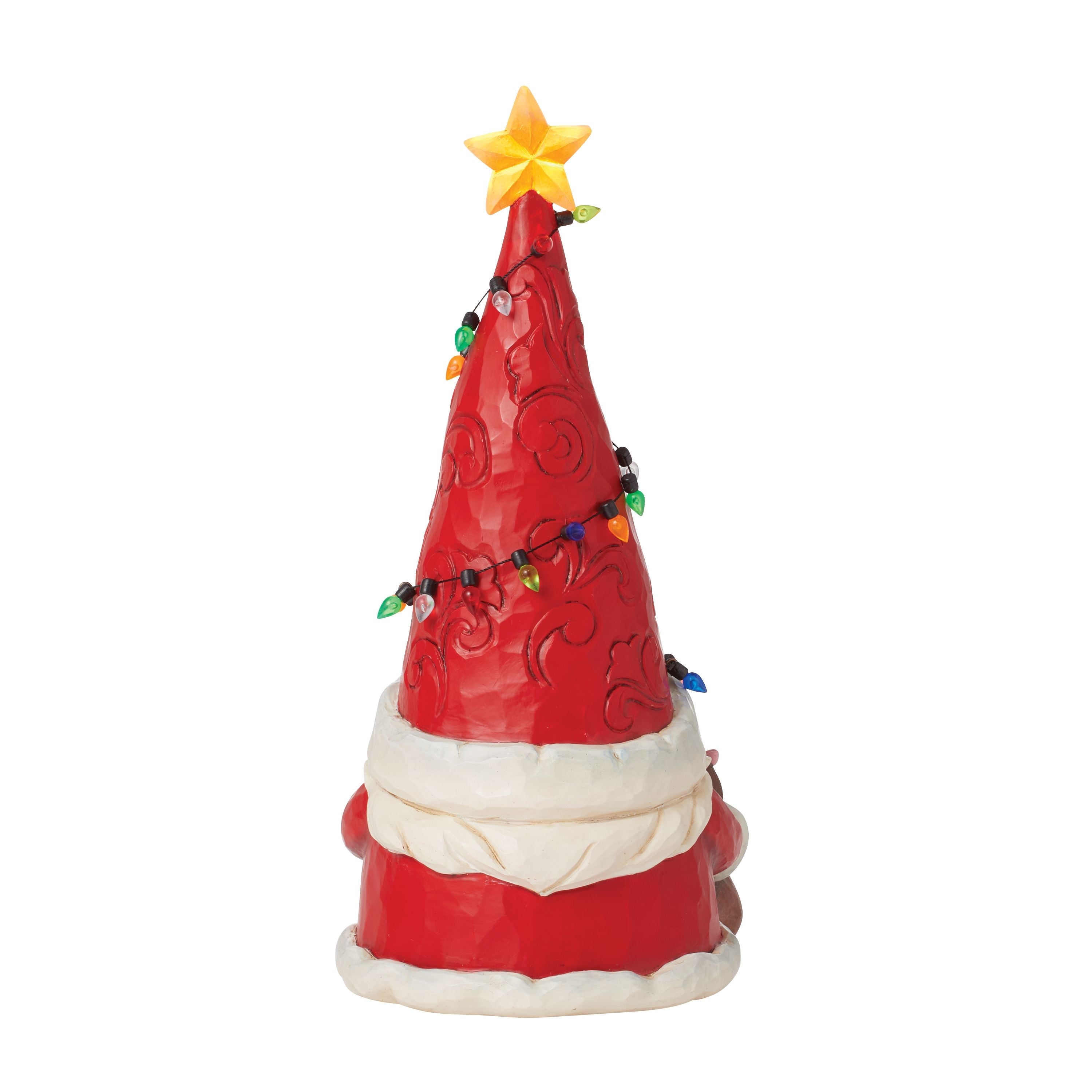 Watts Up? Santa Gnome Wrapped in Lights with Lit Star