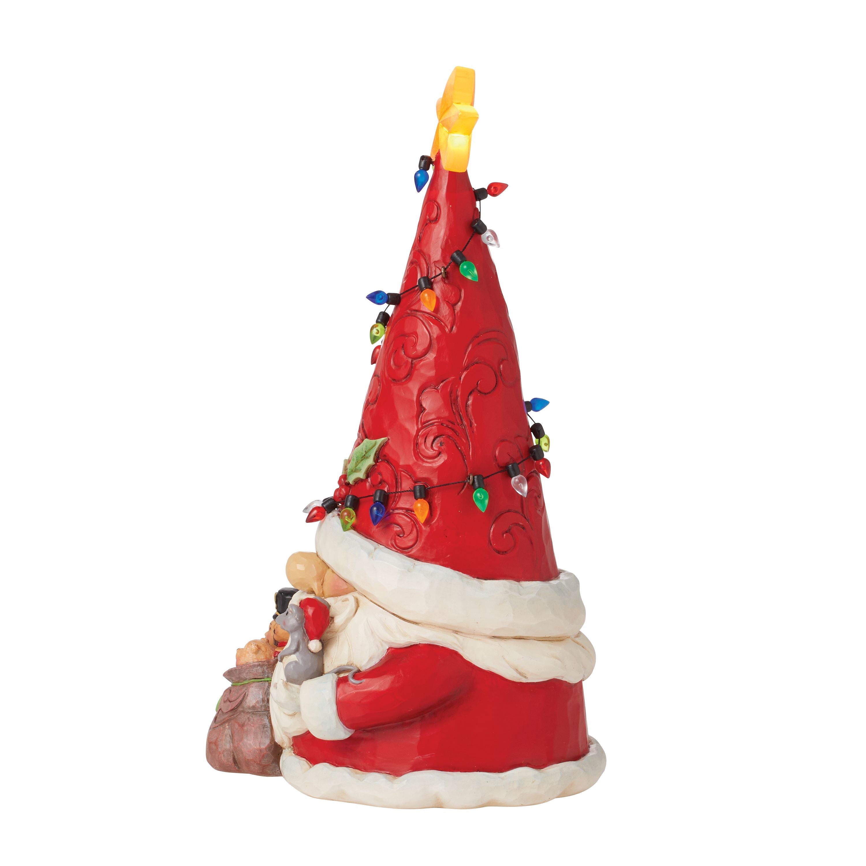 Watts Up? Santa Gnome Wrapped in Lights with Lit Star