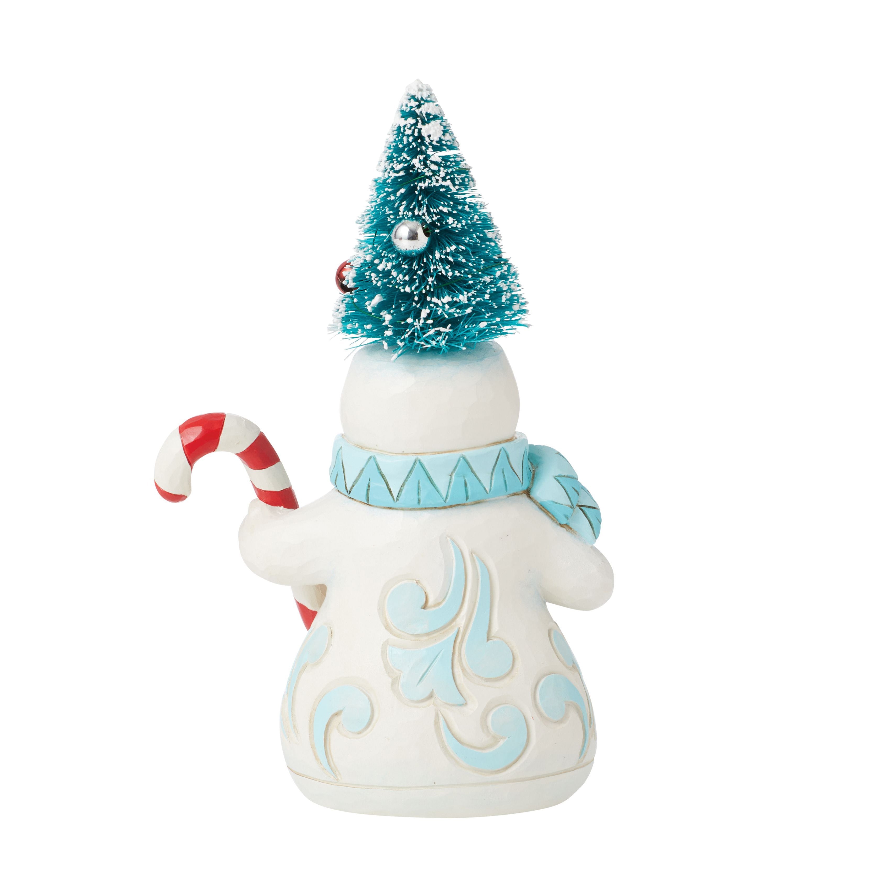 Candy Cane Crush Pint Sized Snowman with Sisal Tree Hat and Candy Cane