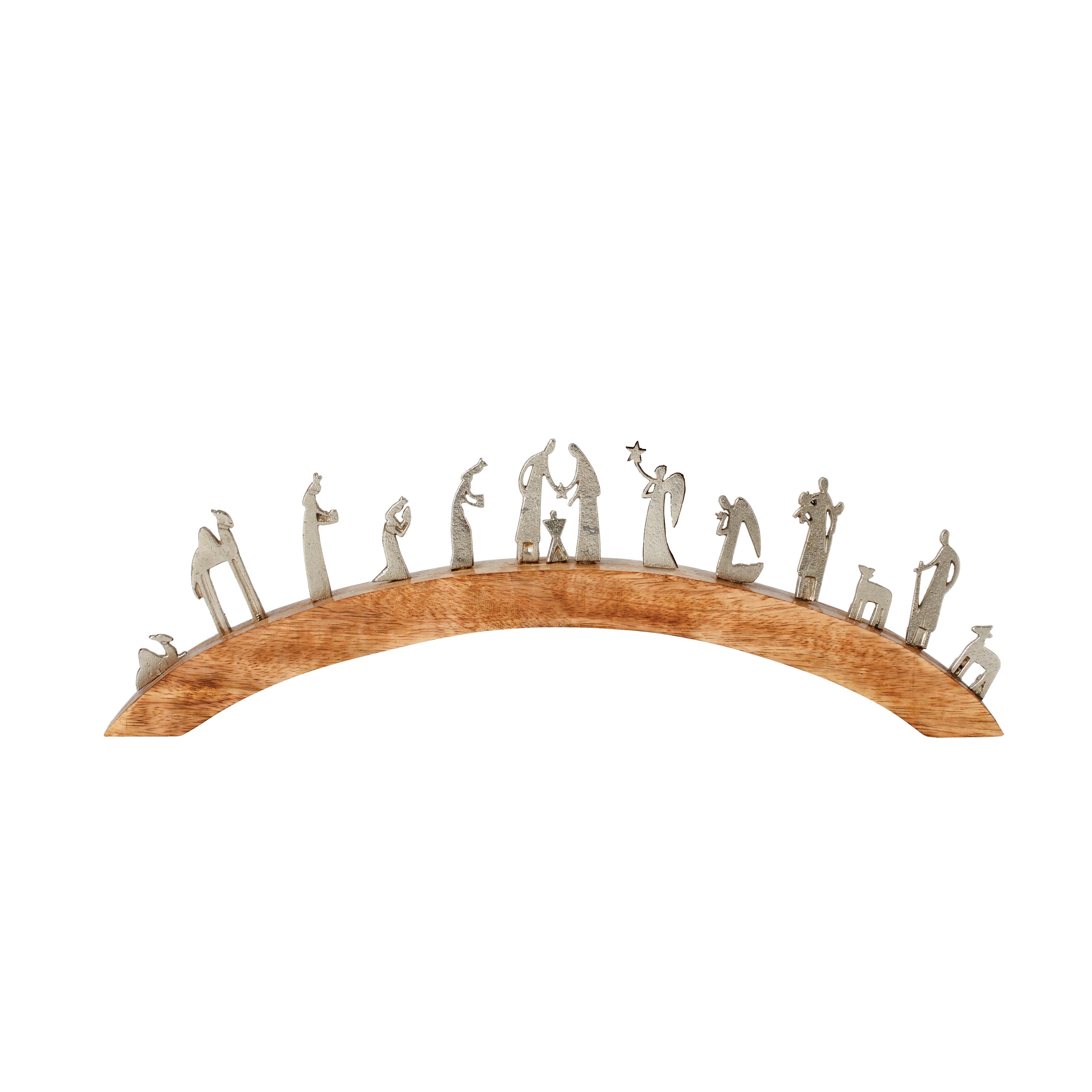 Arched Nativity on Mango Wood