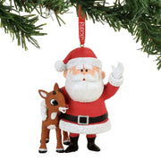 Rudolph And Santa Ornament