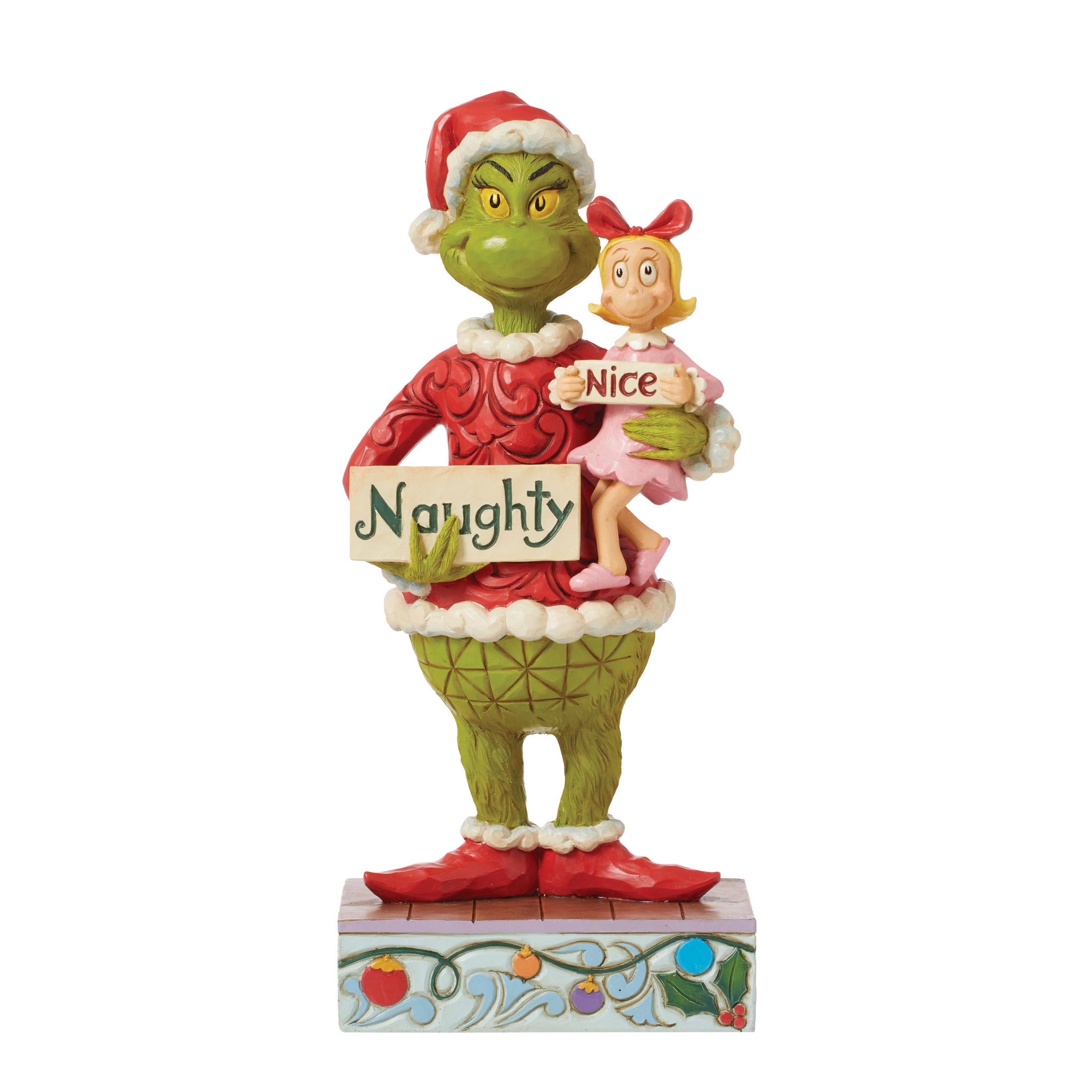 Grinch And Ciundy Holding Naughty and Nice Signs