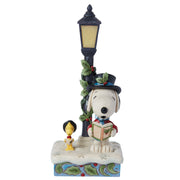 Caroling in the Snow Snoopy & Woodstock Caroling by Lamplight