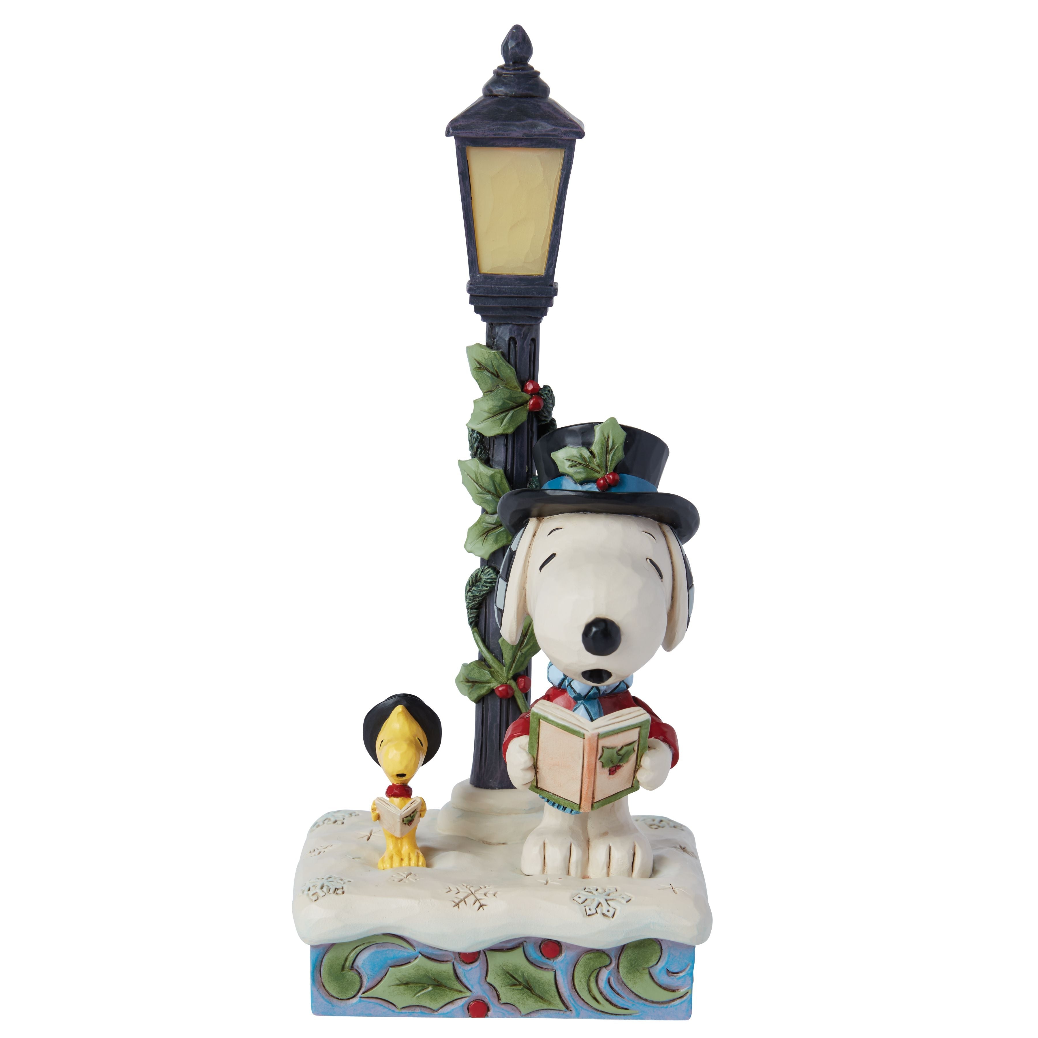 Caroling in the Snow Snoopy & Woodstock Caroling by Lamplight