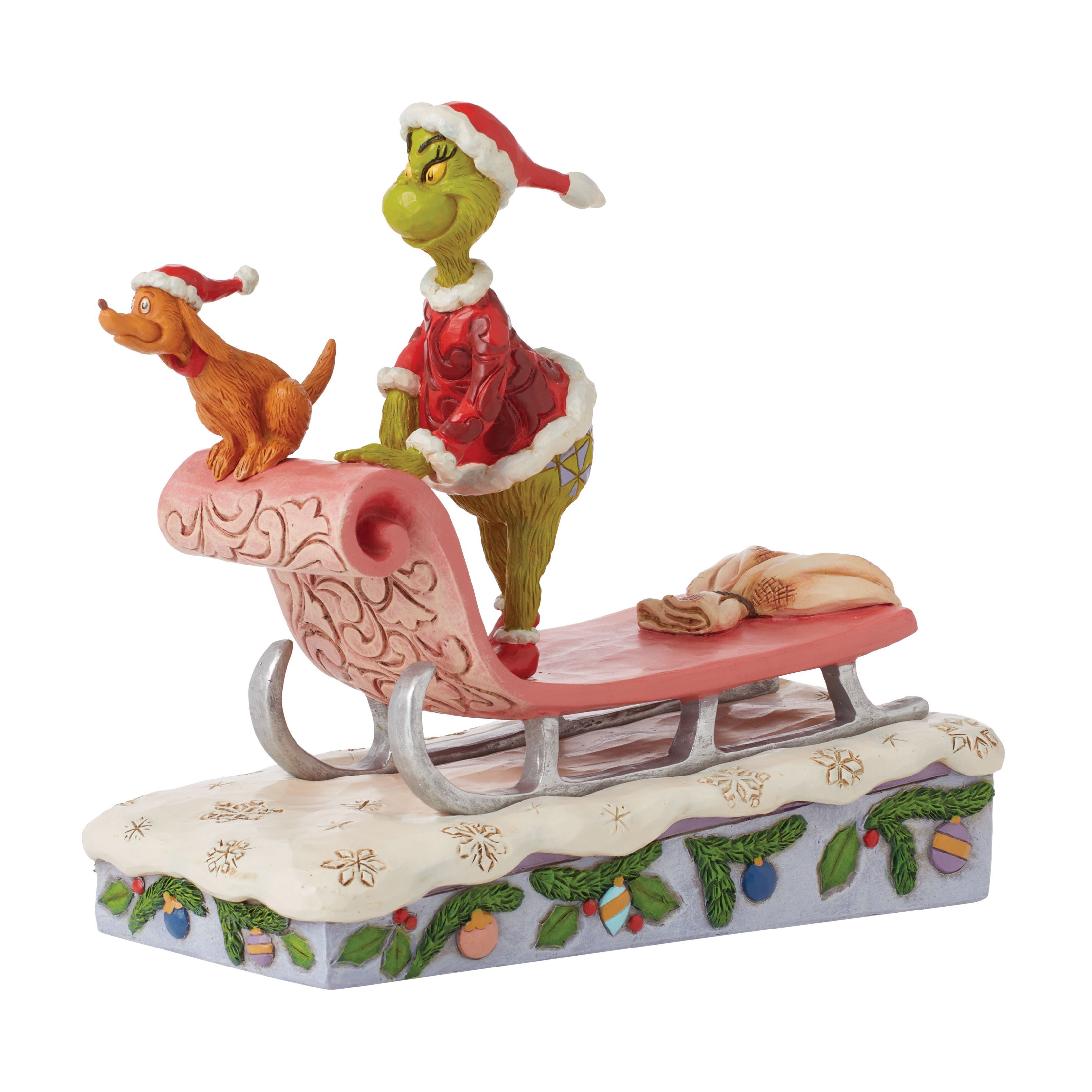 Grinch And Max On Sled