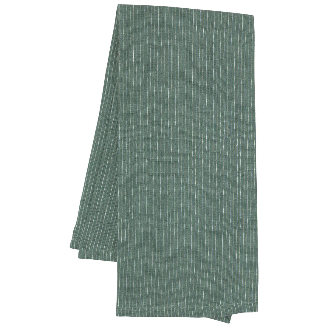Pinstripe Linen Dishtowel Jade Green