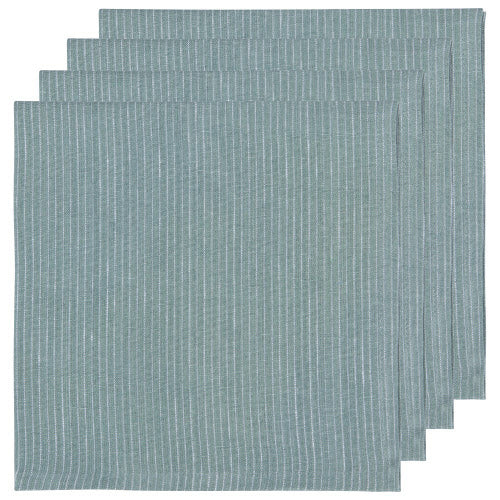 Pinstripe Linen Napkins Lagoon Set of 4