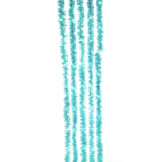 Teal Iridescent Tinsel With Green Superbright LED Cascade 100 Light Set 6.5'