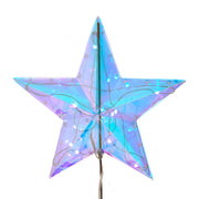 Holographic Pre-Lit LED Multicolor RGB Star Treetop 13.25"
