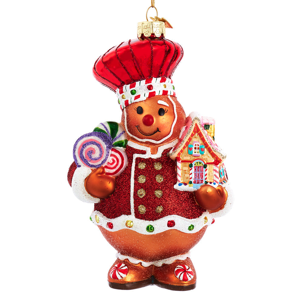 Bellissimo Gingerbread Glass Ornament 6"