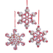 Claydough Peppermint Snowflake 5.25" Set of 3