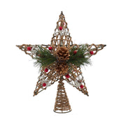 Natural Star with Pinecones Tree Topper 11"