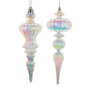 Shatterproof Opalescent Finial Ornament 12" Set of 2
