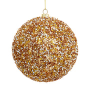 Shatterproof Gold Bead Ball Ornament 4.25"