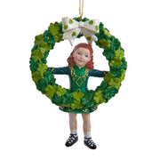 Irish Girl with Wreath Ornament 5"