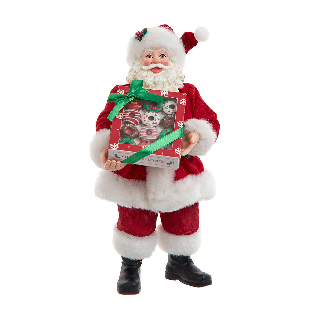 Fabriche Santa with Box of Donuts 10.5"